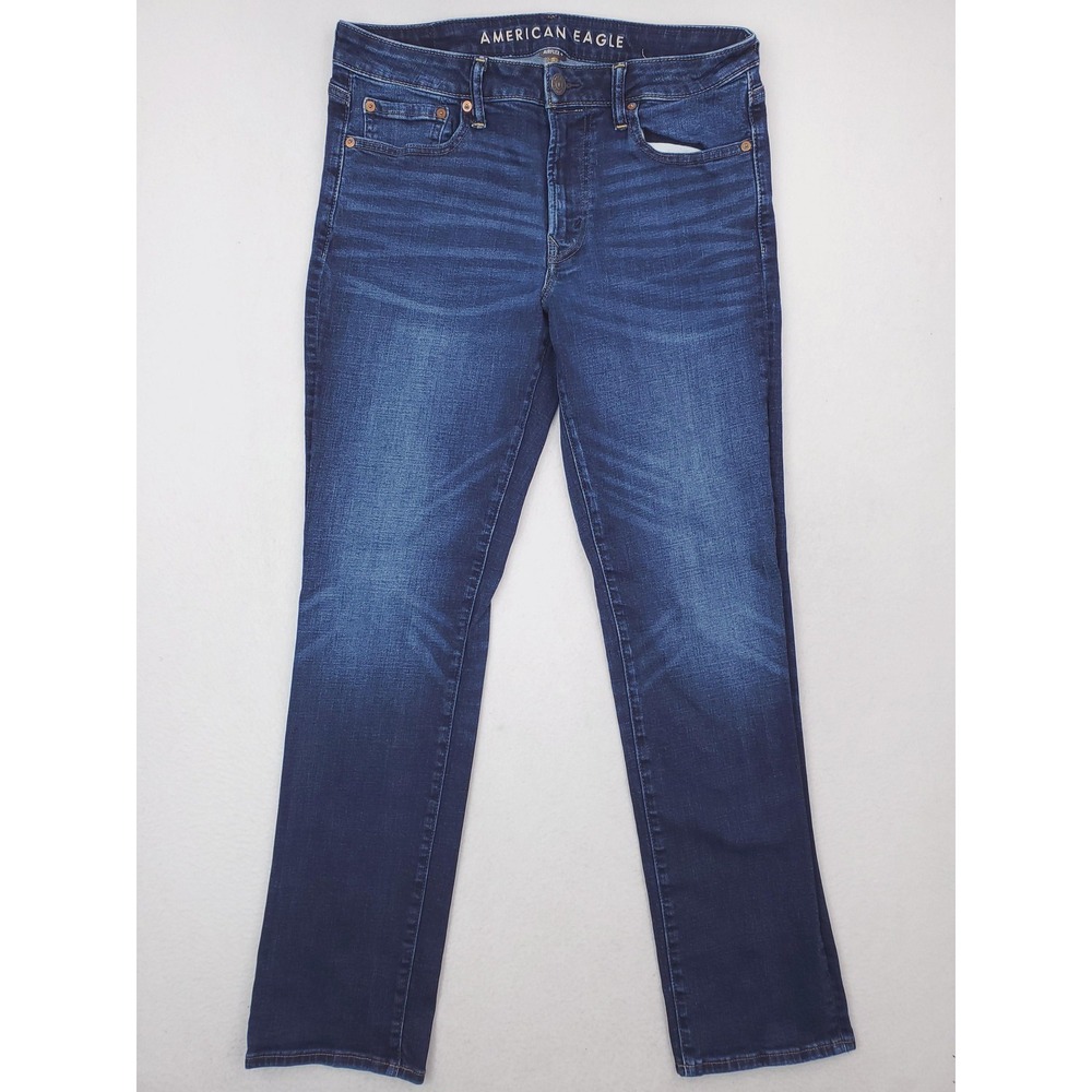 American Eagle Jeans Mens 33x34 Blue Original Straight AirFlex+ Stretch Denim